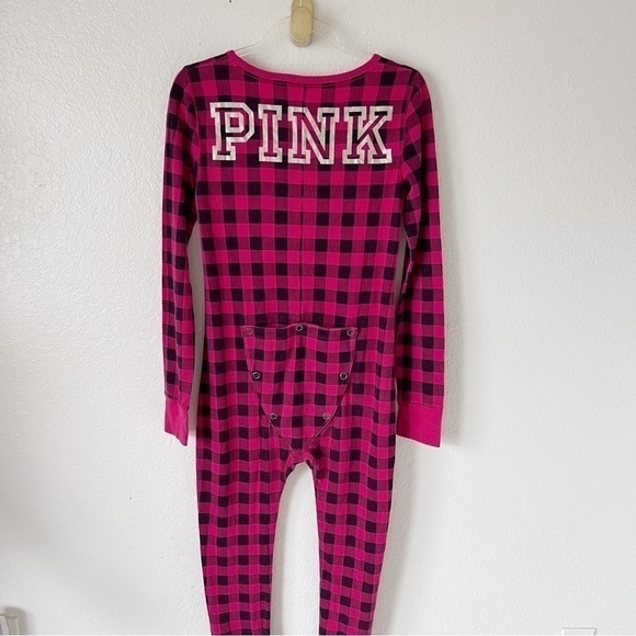 Victoria’s Secret pink red plaid onesie size medium - Picture 6 of 14